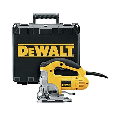 DEWALT DW331K-QS - Sierra de Calar, 701W, Velocidad Variable 0-3100 cpm, Corte en Madera 135 mm, Metal 12 mm, Acción Pendular, Cambio Rápido de Hoja, Base Ajustable, Incluye Maletín de Transporte