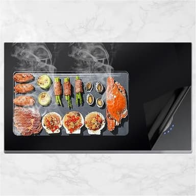 60 * 90Cm Tapete Silicona Inducción Tapete Induccion Protector Inducción Cocina Alfombrilla Protectora De Silicona Para Placas De Inducción, Resistente Al Calor y a Los Arañazos (Negro)