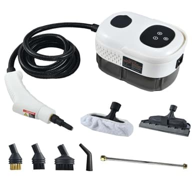 Limpiador a Vapor, 2500W Portátil Hogar Limpiador a Vapor de Mano con Tanque Agua de 1100ml, 6 Velocidades, Presión Vapor 3 Bar, Máquina de Limpieza a Vapor Para Muebles de Cocina, Baños