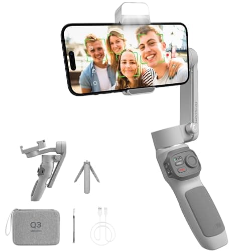 ZHIYUN Smooth Q3 Combo Estabilizador para Moviles, 3 Ejes Plegable Estabilizador Gimbal para Smartphone hasta 280g para iPhone/Android