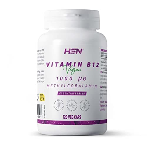 HSN Vitamina B12 Metilcobalamina 1000mcg | 120 Cápsulas Vegetales | 4 Meses de Suministro | Forma Activa y Biodisponible | No-GMO, Vegano, Sin Gluten