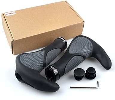 LYCAON Puños de Bicicleta Antideslizantes Ergonómico Puños de Manillar de Bicicleta Aptos para MTB/BMX/Mountain/Downhill/Foldable/Urban Bicycles/Scooter (Ergonómico)