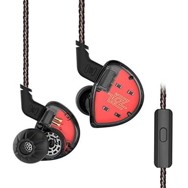 Yinyoo KZ ES4 Auriculares intrauditivos con micrófono, KZ In Ear Auriculares con Cable (1DD + 1BA) con micrófono Auricular estéreo con Conector de Audio de 3,5 mm