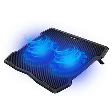 TELLUR Base de Refrigeración para Ordenador Portátil de 11'' - 15.6'', 2 LED Ventiladores Silenciosos de 125 mm y 1200RPM, 2 USB Puertos, Altura Ajustable