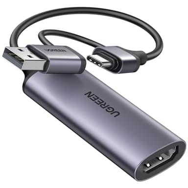 UGREEN Capturadora Vídeo HDMI 4K 1080P HD 60FPS Entrada USB C Tarjeta Capture para Streaming Juegos OBS Compatible con PC Switch PS5 Xbox MacBook iPad Cámara