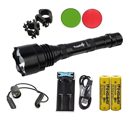 Linterna Trustfire TR-T1-1 Led CREE XML-T6-1 Modo, 1600 lm, 2 baterias 18650, Cargador Trustfire TR-016 (Kit Nº3 Kit completo de linterna)