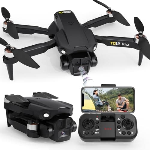 Toladrone Drone con Camara HD 1080P, Dron con Motor sin Escobillas Ajustable Motorizada 90° Transmision FPV Drones para Adultos Quadcopter RC para Principiantes