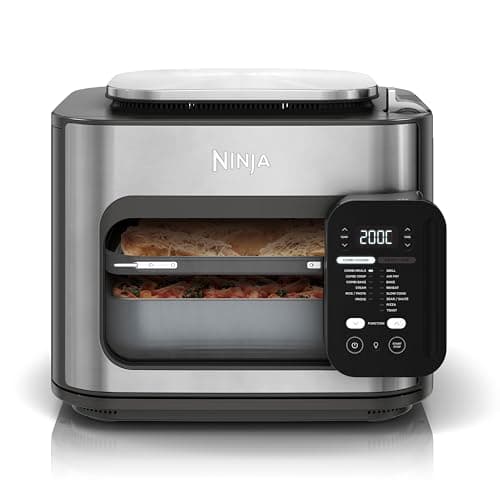 Ninja Combi Olla eléctrica multifunción 12 en 1, Horno, Freidora de aire, comidas familiares en 15 min*, incluye bandeja para hornear, fuente de horno y guía de recetas, gris, SFP700EU