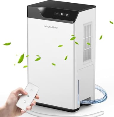 Deshumidificador eléctrico, doble semiconductor, control remoto, depósito de agua de 2 L y manguera de drenaje de 1,5 m, 750 ml/día, descongelación automática