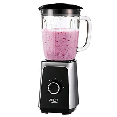Adler AD-4076 Batidora Americana de Vaso cristal 1,5 litros, 2 velocidades, cuchillas acero inoxidable, 1000W