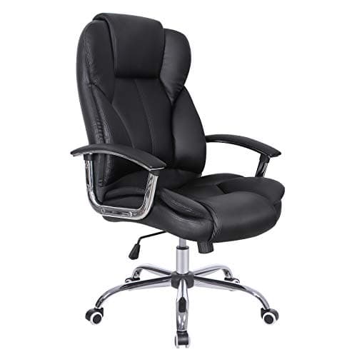 SONGMICS Silla de Oficina, Silla de Escritorio, Silla de Juego con Reposabrazos, Silla de Ordenador, Silla Ejecutiva, Altura Ajustable , para Estudio, Negro Tinta OBG57B