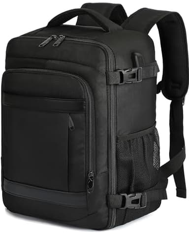 KLOSTAIN Mochila Viaje Cabina Avion 40x20x25 para Ryanair 20L Mochila Cabina Equipaje de Mano Bolso Mochilas Hombre para Portatil Negro