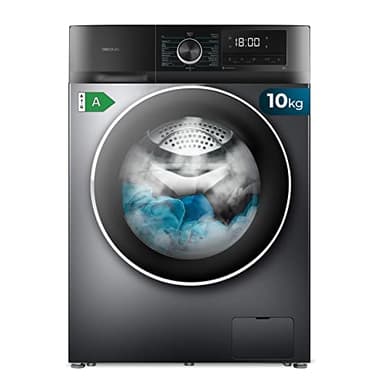 Cecotec Lavadora 10Kg de Carga Frontal Bolero Dresscode 10500 Inverter Steel A. 1950W, 1400 rpm, Motor Inverter Plus, Bajo Consumo, 16 Programas, Lavado con Vapor, Delay Start, Acero