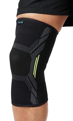 VITTO Rodilleras Menisco y Ligamento - Rodilleras Transpirable y Antideslizante para Hombre y Mujer, Rodillera Deportiva Compresion para Crossfit, Correr, Entrenamiento, Baloncesto, Bicicleta (S)