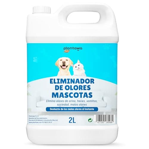 Eliminador de Olores Mascotas al Instante 2l. Neutralizador Enzimatico Olores Orina Heces Vómitos. Interior y Exterior. Patio Jardin. Anti olor orines Perros Gatos. Detergente enzimatico perros.