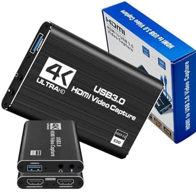 Capturadora Video y Audio. Capturadora HDMI 4K Loop-out 1080P 60FPS/2K 30FPS. USB 3.0 de Alta Velocidad. Capturadora Switch/PS5/cámara/PC/OBS. De hdmi a USB 3.0. ALBURANⓇ