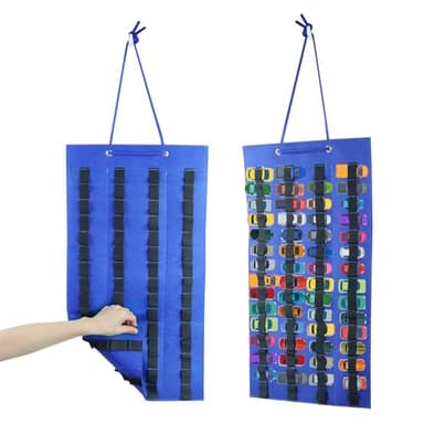 Qivine Organizador Colgante para Hot Wheels, Bolsa Cubrecoches de Juguete 120 Compartimentos Coches Hot Wheels 66 x 36 cm Fieltro Azul Bolsa de Almacenaje Hot Wheels