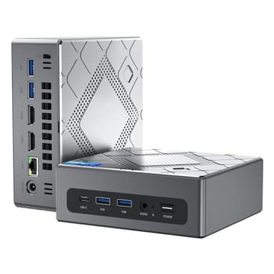 NiPoGi Mini PC Ιntel Core i5-12450H(hasta 4,40 GHz),16GB (8 GB*2) DDR4 512GB M.2 NVMe PCle3.0 SSD Mini Ordenador,WiFi 6 Mini Computadora,Ιntel UHD Graphics 1200MHz,2X HDMI+VGA 4K UHD Micro PC Escuela