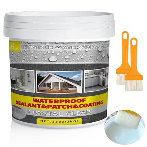 1KG Impermeabilizante Transparente,Revestimiento Impermeable Invisible,Pintura Impermeabilizante para Exteriores y Interiores,Sellador Impermeable para Terrazas,Pared,Baño