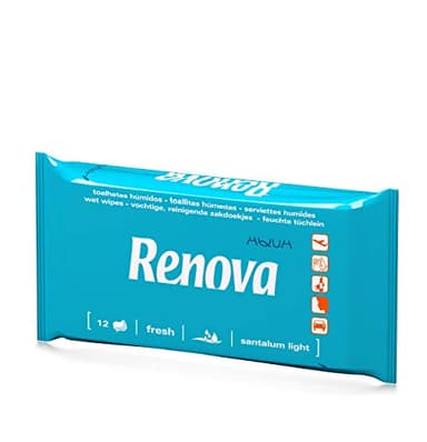 Renova Toallitas Húmedas - 12 Toallitas Húmedas y Perfumadas