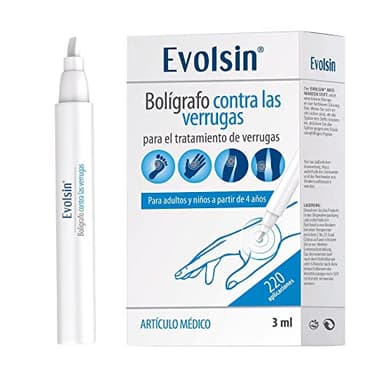 Evolsin - Boligrafo contra las verrugas en los pies, manos, brazos, piernas y cuerpo en general - Lápiz antiverrugas - precisa, higiénica y segura - Clínicamente testado (3 ml)