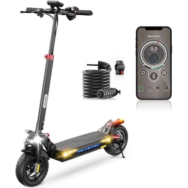 iScooter ix4 Patinete Electrico Adultos, Batería 15Ah, MAX Autonomía 60 KM, Poste Elevable, 10" Patinete Eléctrico Plegable con App, Carga 150KG, Cerraduras Electrónicas y Cerradura Electrónica