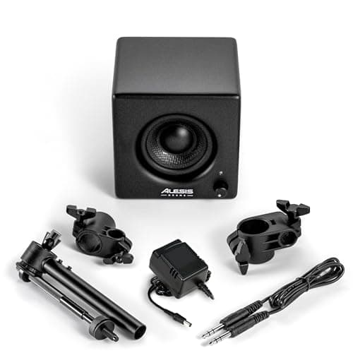 Alesis Nitro Amp - Altavoz Monitor de Batería Electronica Compacto de 3" y 70W para Prácticas y Lecciones, montable en Rack con Las Abrazaderas Incluidas