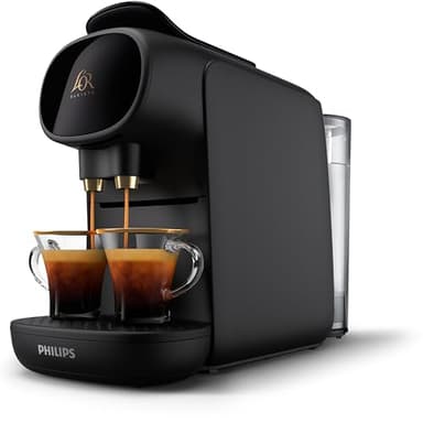 Philips Domestic Appliances L'Or Barista Sublime - Cafetera de Cápsulas, Reconocimiento de Cápsula Doble, 1 o 2 Tazas, Bandeja de Goteo Ajustable, Negro (LM9012/60)