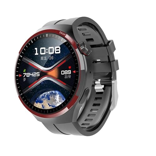 XIEFEI Reloj inteligente con pantalla redonda NFC, frecuencia cardíaca, pago, Bluetooth, llamada, deportes, edición de exploración espacial (negro)