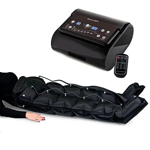 Dinamicamed ® Presoterapia Profesional para Casa Maquina Compacta Completa con 6 Programas de Masaje - Maquina Presoterapia Piernas 6 Cámaras de Aire con Pantalones largos