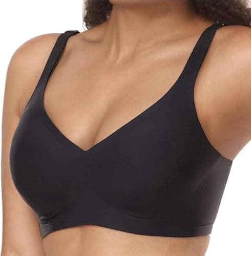 flintronic 1 Pack Sujetador Deportivo Mujer, Sujetador Mujer, Push Up Sujetadores Transpirables Sujetador Comodos, con Tirantes Ajustables, XL, Negro