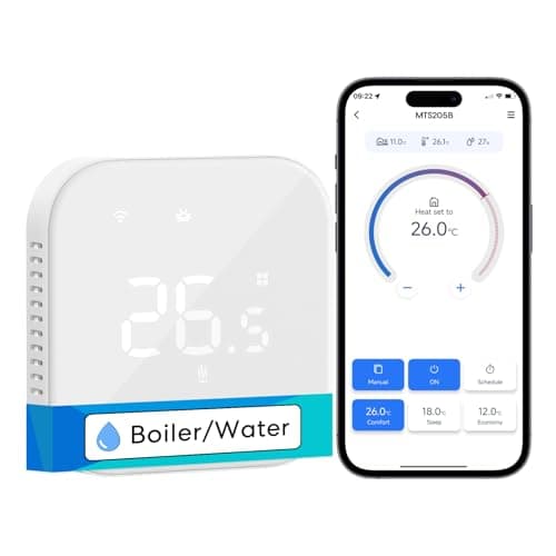 Meross Termostato Calefaccion WiFi para Calderas, Termostato WiFi para Calefacción por Suelo Radiante Agua, Termostato Inteligente de Pared Compatible con Alexa, Google Home, y SmartThings