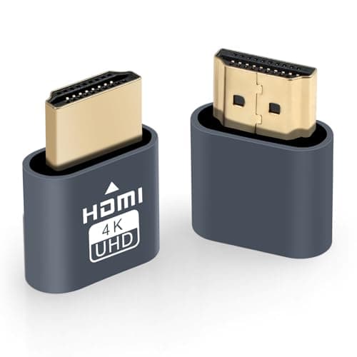 AXFEE 2 Piezas Emulador de Pantalla, Dummy Plug HDMI 4K Emulador, HDMI Dummy Plug Headless Ghost Display, para Gestión Remota PC, Compatible con Hasta 3840 x 2160 a 60 HZ, Gris