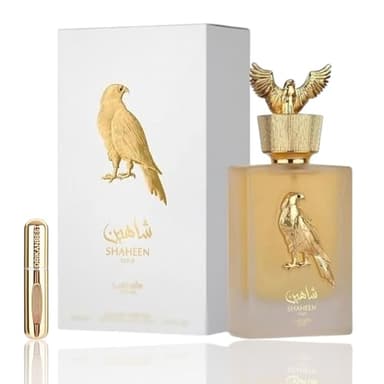 Shaheen Gold Eau de parfum 100ml (ORIGINAL) Perfume Árabe UNISEX+REGALO Atomizador 5ML DRIKANBEST Recargable