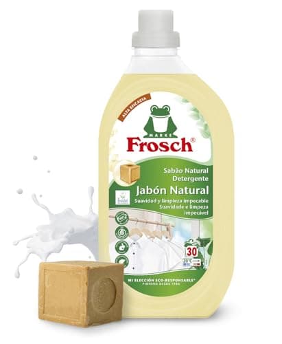 Frosch - Detergente Líquido Concentrado Jabón Natural para Lavadora, Ropa Limpia e Impecable en el Lavado, Apto para Todo Tipo de Tejidos menos Lana y Seda - 1.5 L