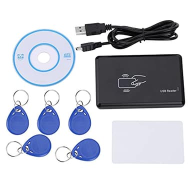 Nikou Lector de Tarjetas RFID Escritor y copiadora de Tarjetas de identificación USB 125khz Duplicador de Tarjetas RFID USB con Etiqueta de Llave de 5 Piezas