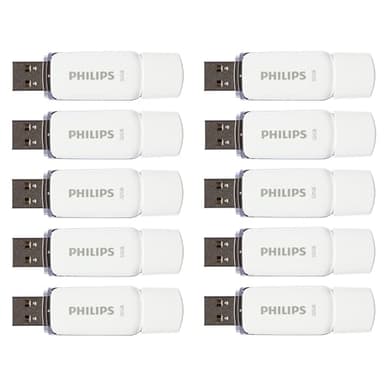 Philips Snow Edition 2.0 - Unidad Flash USB de 10 x 32 GB para PC, Ordenador portátil, Almacenamiento de Datos, Velocidad de Lectura de hasta 23 MB/s