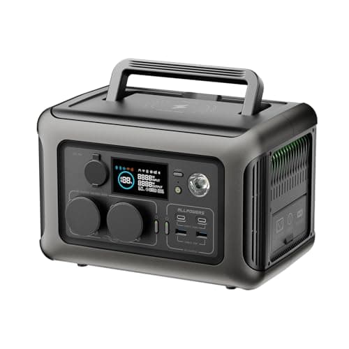 ALLPOWERS Estación de alimentación portátil R600, batería LiFePO4 de 299Wh, generador solar de salida CA con 2 pilas de 600W, 0-100% de carga rápida en 1 hora para camping, autocaravana, emergencia