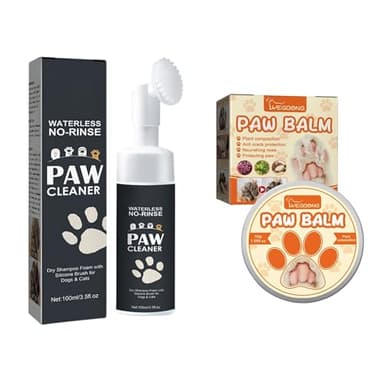 Seldara Pack Limpiador Patas Perro más Bálsamo Almohadillas Perros, Ecológico, Natural, También para Gatos (Cepillo + Bálsamo)
