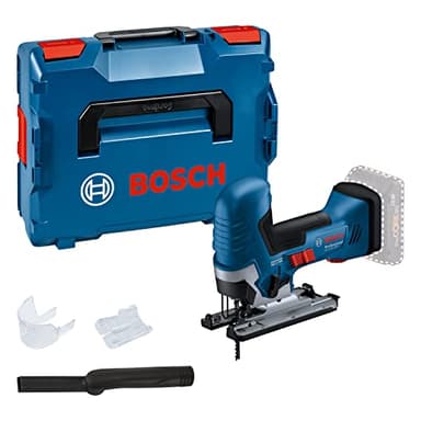 Bosch Professional 18V System GST 18V-125 S - Sierra de calar a batería (Brushless, 3500 cpm, profundidad de corte 125 mm, adaptador de aspiración, sin batería, en L-BOXX)