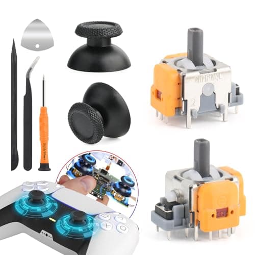 2 Uds Efecto Hall Joystick 3D para PS5 Mando Hall Kit de Reparación de Módulo Joystick Magnético Compatible con Play Station 5 PS5 2 Uds Cubierta Protectora para Joysticks 3D para PS5