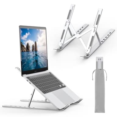 GRIFEMA GB1054 Soporte Portátil Plegable, 6 Ángulos Adjustable Elevador Portátil, Compatible con la Mayoría de los Portátiles de 10-17,3 "