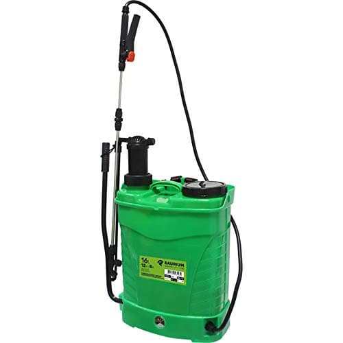 MADER Pulverizador Presión 16L, Manual y Batería 2 en 1, Saurium - Verde, 48523