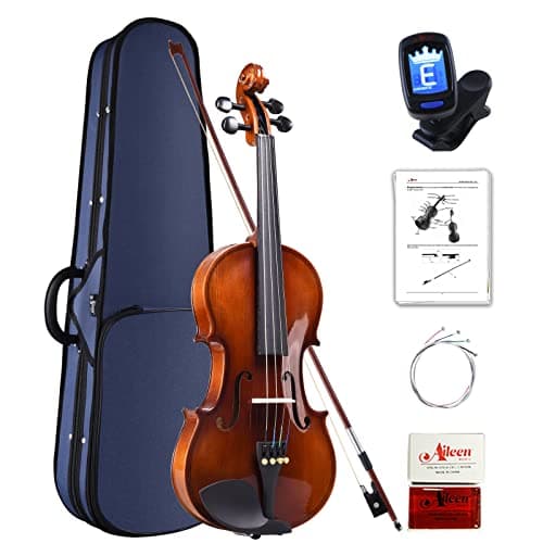 Aileen Violín Set Tamaño 4/4 para Principiantes Profesionales con Estuche Rígido, Afinador, Manual del Usuario, Cuerdas y Resina
