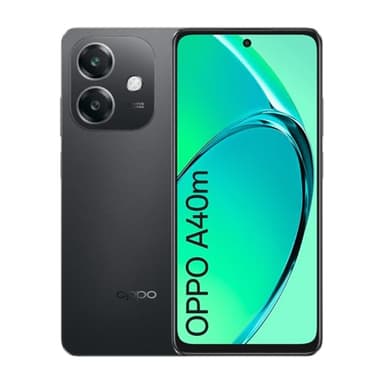 OPPO A40m - Smartphone Libre, 16GB(8GB+8GB) 256GB, Pantalla HD+ LCD 6.7", Cámara 50+2+8 MP, Android, Batería 5100mAh, Carga Rápida 45W - Negro