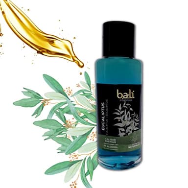 Bali fragancias Esencia al Aceite de Eucalipto para Humidificador. Ambientador Fresco en Esencia para Difusor. Aceite Natural para Quemador de Aromaterapia. 50 ml