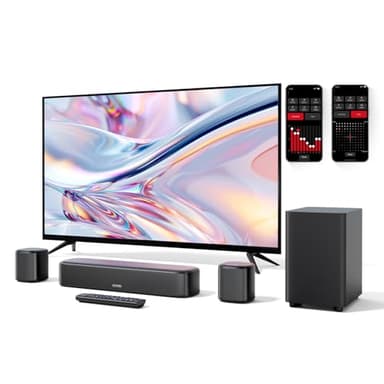 ULTIMEA 5.1ch Barra de Sonido, Barra Sonido TV con Subwoofer y 2 Altavoces Surround, Barra de Sonido Bluetooth con Control por Aplicación, Opt/AUX, Potencia Máxima de 250W, Aura A30
