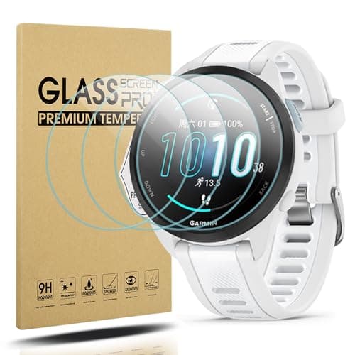 Diruite 4 Piezas para Garmin Forerunner 165/165 Music Protector Pantalla Cristal Templado,HD Vidrio Templado Protector Reloj para Garmin Forerunner 165/165 Music Protector[Anti-Raspado]