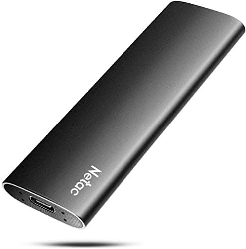 Netac Disco Duro Externo Portátil SSD 500GB USB 3.2 Tipo-C Gen 2 Disco de Estado Sólido para PC, Xbox (Negro)