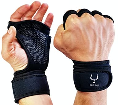 Bullstep - Guantes Gimnasio Hombre Mujer, Calleras para Crossfit, Guantillas Gym Transpirable Antideslizantes para Levantamiento de Pesas, Calistenia, Agarraderas Fitness con Muñequeras Gym (Medium)